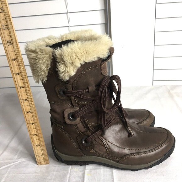 Merrell Nikita Winter Boots Womens 6 Brown Leather Primaloft Waterproof Hiking - Picture 12 of 13